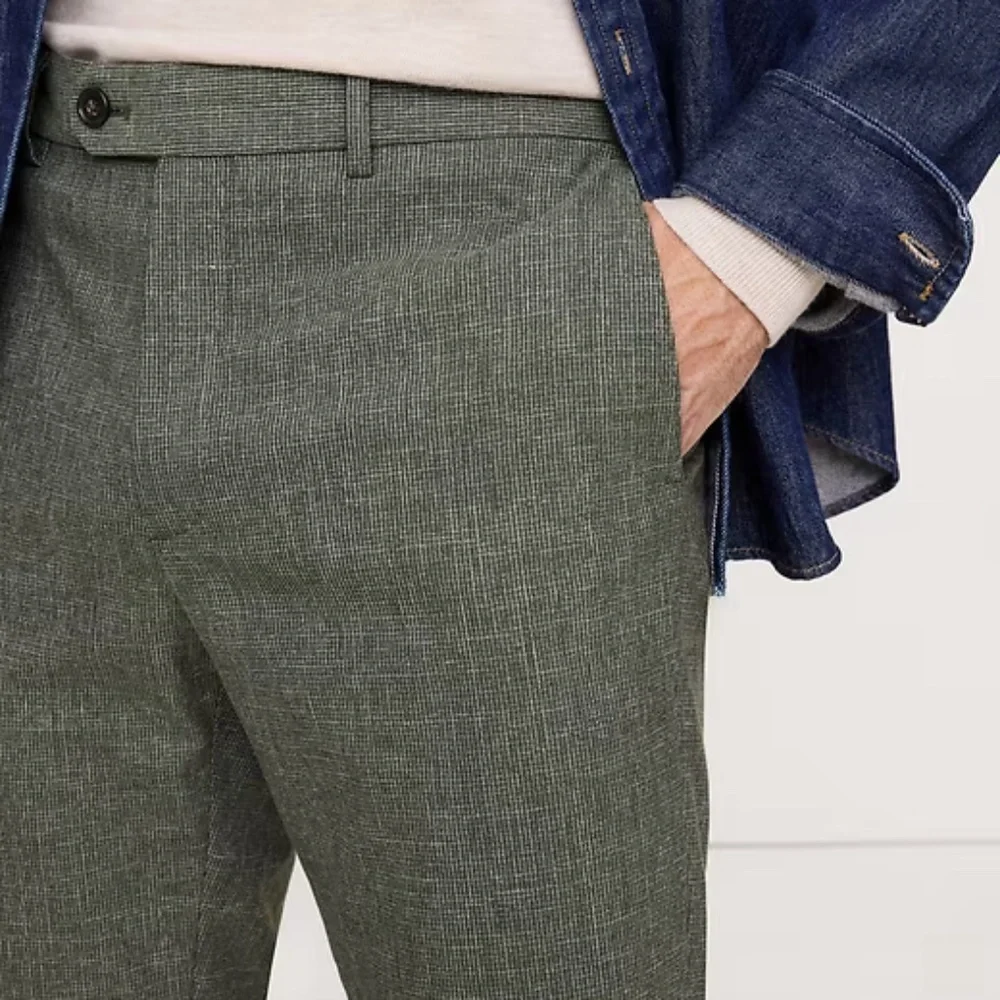 NWT Banana Republic Wrinkle Resistant Green Tailored Fit Pants 34x30 - Picture 3 of 5